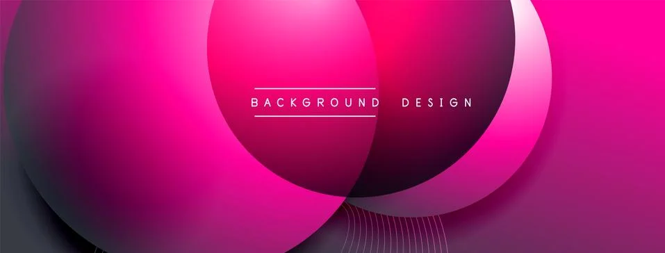 Gradient circles with shadows. Vector techno abstract background. Modern Stock Illustration