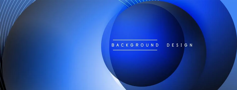 Gradient circles with shadows. Vector techno abstract background. Modern Stock Illustration