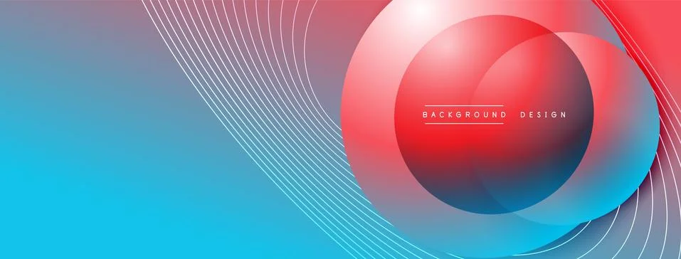 Gradient circles with shadows. Vector techno abstract background. Modern Stockillustratie