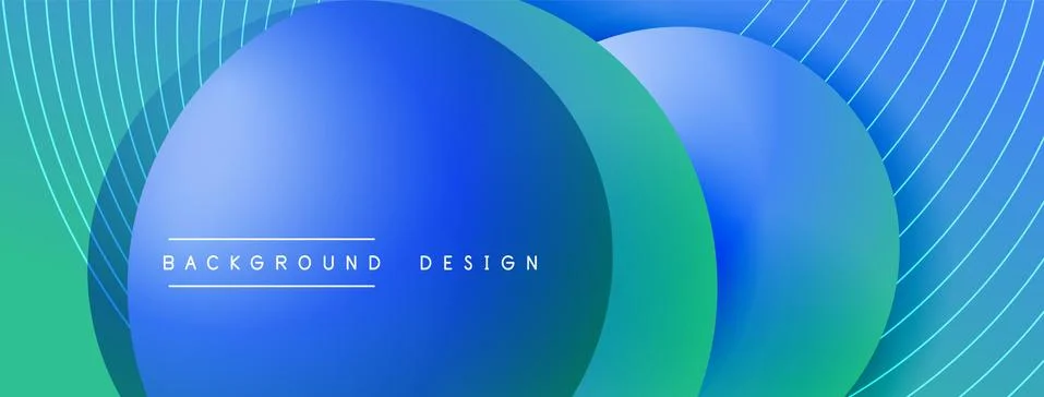 Gradient circles with shadows. Vector techno abstract background. Modern Stock Illustration