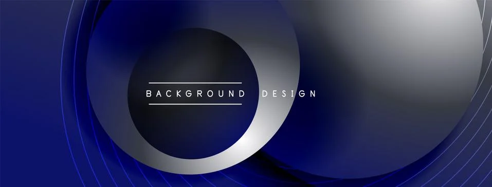 Gradient circles with shadows. Vector techno abstract background. Modern Stock Illustration