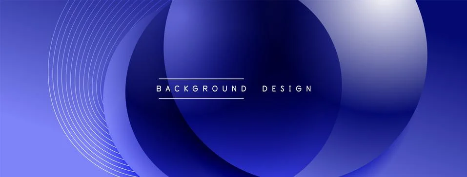 Gradient circles with shadows. Vector techno abstract background. Modern Stock Illustration