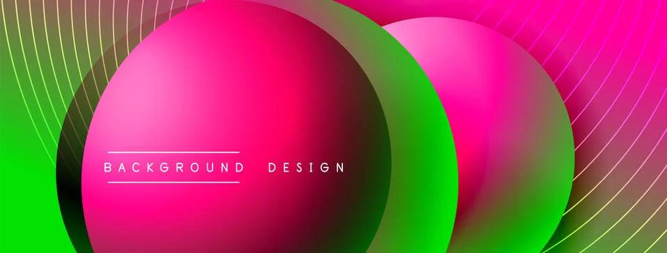 Gradient circles with shadows. Vector techno abstract background. Modern Illustrazione stock