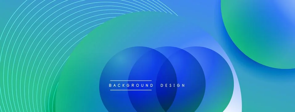 Gradient circles with shadows. Vector techno abstract background. Modern Stock Illustration