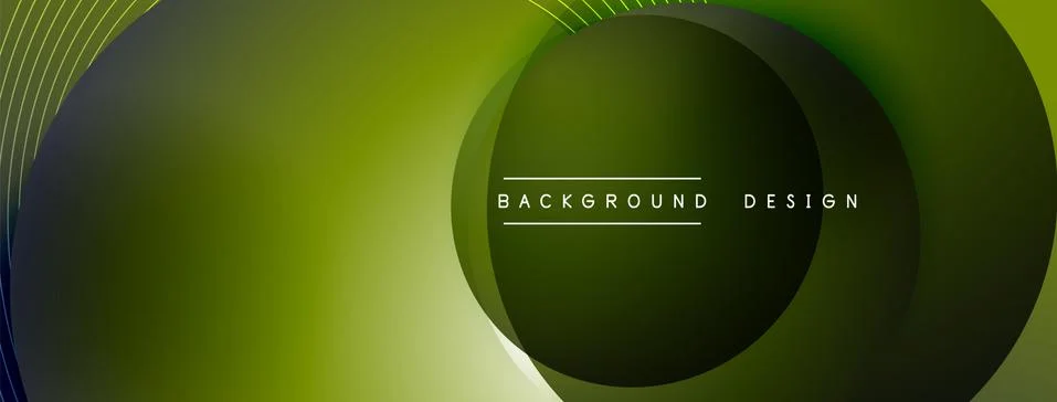 Gradient circles with shadows. Vector techno abstract background. Modern Stock Illustration