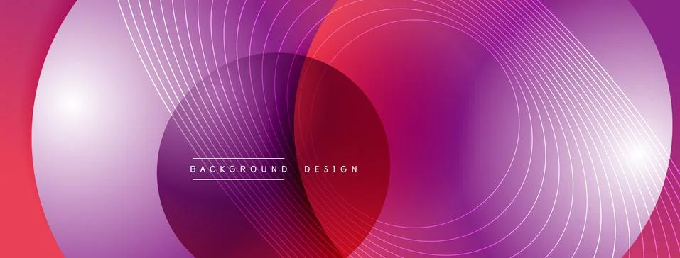 Gradient circles with shadows. Vector techno abstract background. Modern 스톡 일러스트