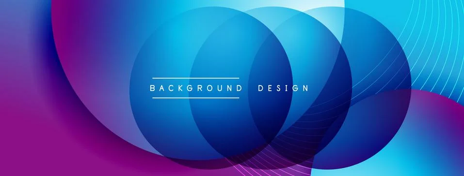 Gradient circles with shadows. Vector techno abstract background. Modern Stockillustratie