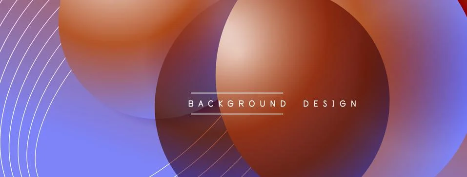 Gradient circles with shadows. Vector techno abstract background. Modern Stock Illustration