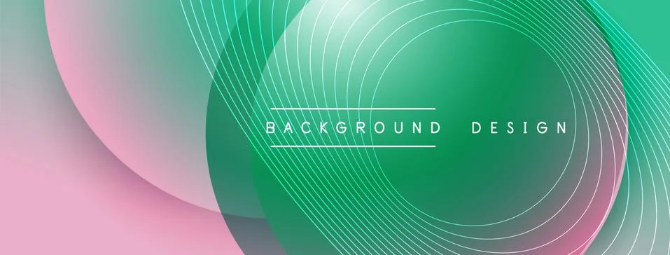 Gradient circles with shadows. Vector techno abstract background. Modern Stock Illustration