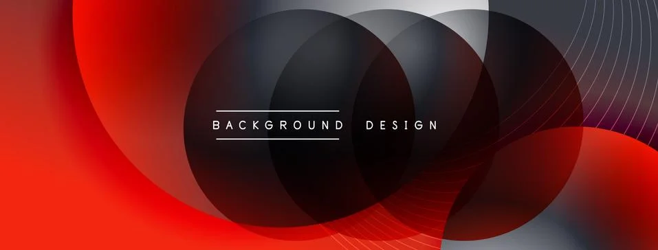 Gradient circles with shadows. Vector techno abstract background. Modern Stock Illustration