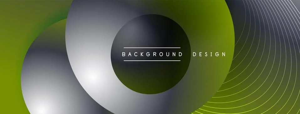 Gradient circles with shadows. Vector techno abstract background. Modern Ilustración de archivo