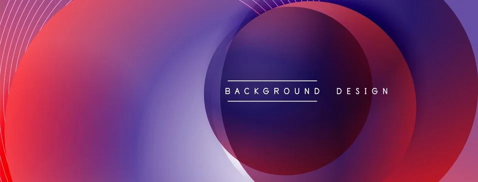 Gradient circles with shadows. Vector techno abstract background. Modern Stock Illustration