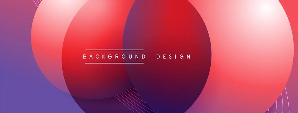 Gradient circles with shadows. Vector techno abstract background. Modern Stock Illustration