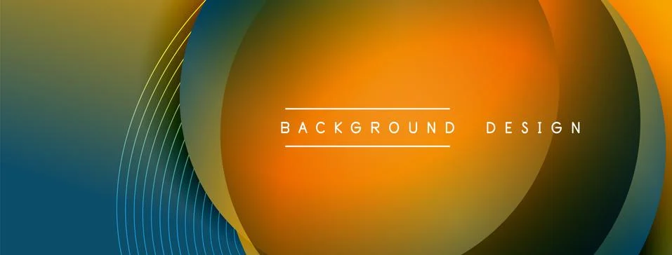 Gradient circles with shadows. Vector techno abstract background. Modern Stock Illustration