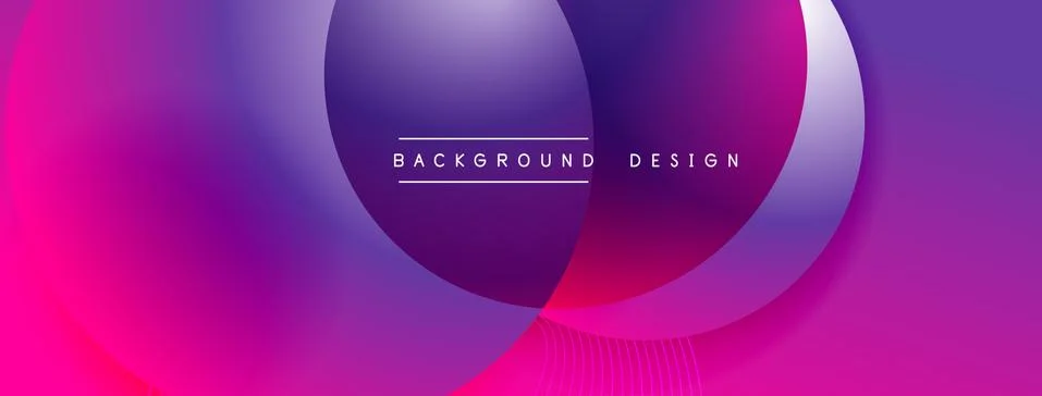 Gradient circles with shadows. Vector techno abstract background. Modern Illustrazione stock