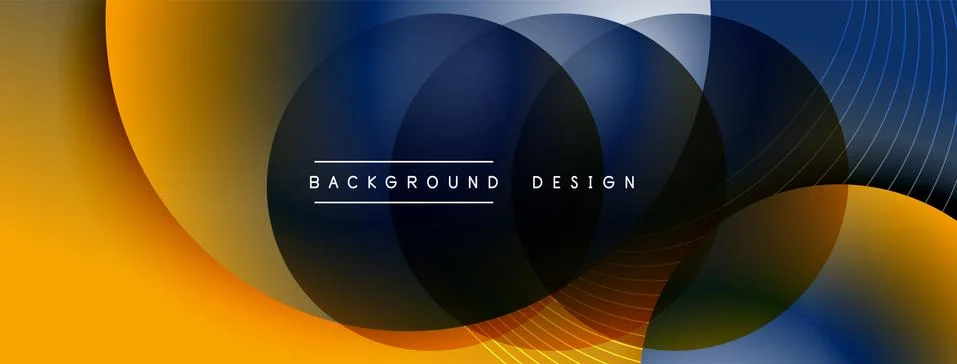 Gradient circles with shadows. Vector techno abstract background. Modern Stock Illustration