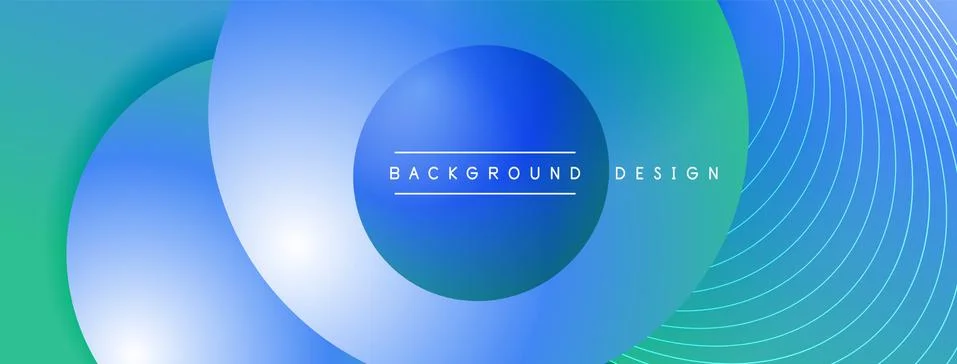 Gradient circles with shadows. Vector techno abstract background. Modern Stock Illustration