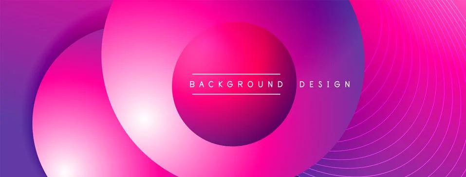 Gradient circles with shadows. Vector techno abstract background. Modern Stock Illustration