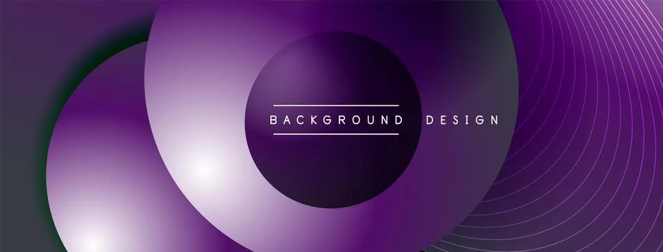 Gradient circles with shadows. Vector techno abstract background. Modern Stock Illustration