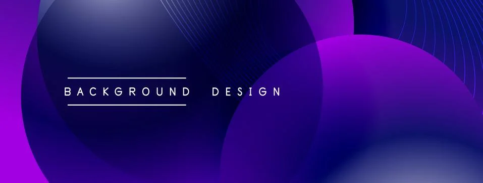 Gradient circles with shadows. Vector techno abstract background. Modern Stock Illustration