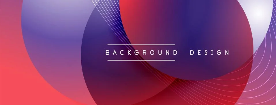 Gradient circles with shadows. Vector techno abstract background. Modern Illustrazione stock