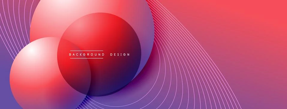 Gradient circles with shadows. Vector techno abstract background. Modern Stock Illustration