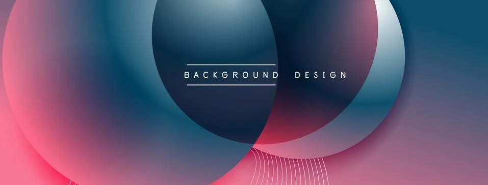 Gradient circles with shadows. Vector techno abstract background. Modern Stock Illustration