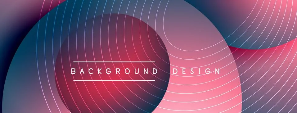 Gradient circles with shadows. Vector techno abstract background. Modern Stock Illustration