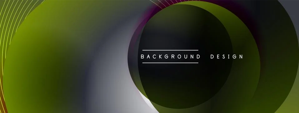 Gradient circles with shadows. Vector techno abstract background. Modern Stockillustratie