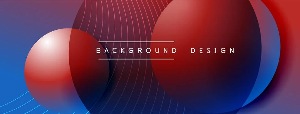 Gradient circles with shadows. Vector techno abstract background. Modern Illustrazione stock