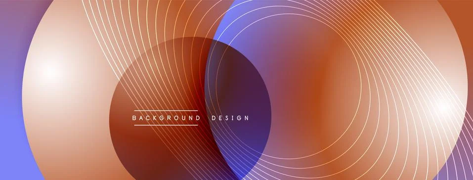 Gradient circles with shadows. Vector techno abstract background. Modern Stockillustratie