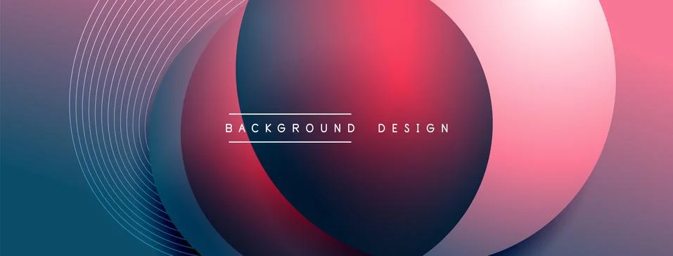 Gradient circles with shadows. Vector techno abstract background. Modern 스톡 일러스트