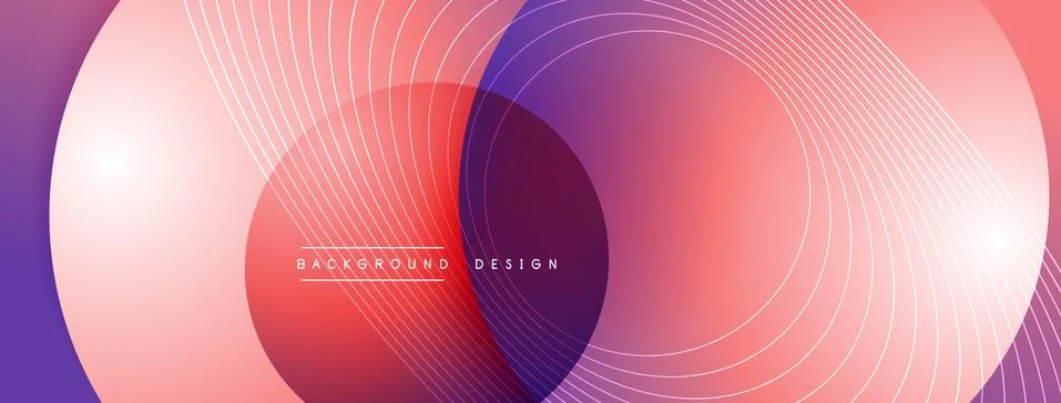 Gradient circles with shadows. Vector techno abstract background. Modern Stock Illustration