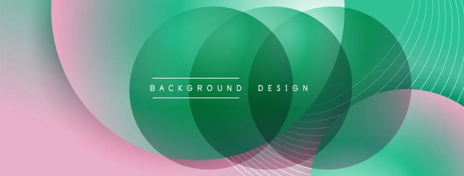 Gradient circles with shadows. Vector techno abstract background. Modern Stock Illustration