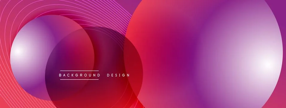 Gradient circles with shadows. Vector techno abstract background. Modern イラスト素材