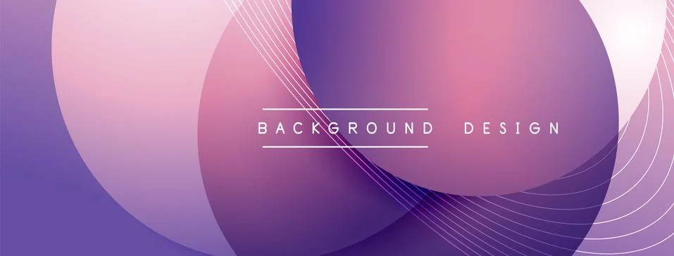 Gradient circles with shadows. Vector techno abstract background. Modern Stock Illustration