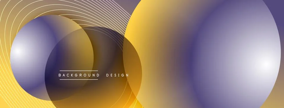 Gradient circles with shadows. Vector techno abstract background. Modern Stock Illustration