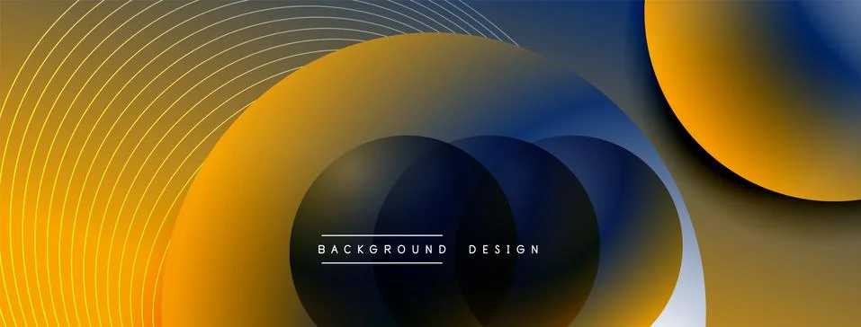Gradient circles with shadows. Vector techno abstract background. Modern 스톡 일러스트