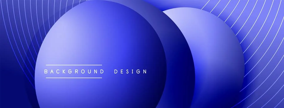 Gradient circles with shadows. Vector techno abstract background. Modern Stock Illustration