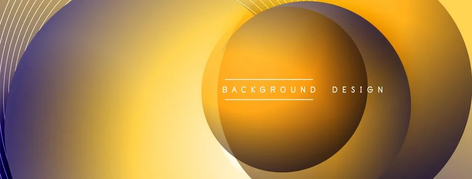Gradient circles with shadows. Vector techno abstract background. Modern Illustrazione stock