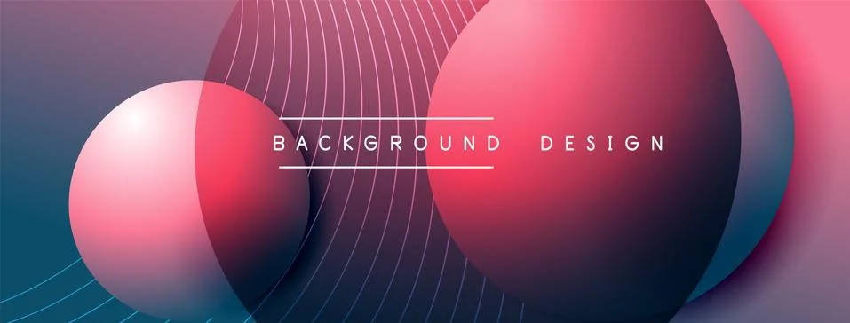 Gradient circles with shadows. Vector techno abstract background. Modern Stock Illustration