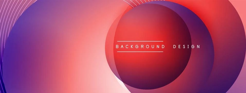 Gradient circles with shadows. Vector techno abstract background. Modern Stock Illustration