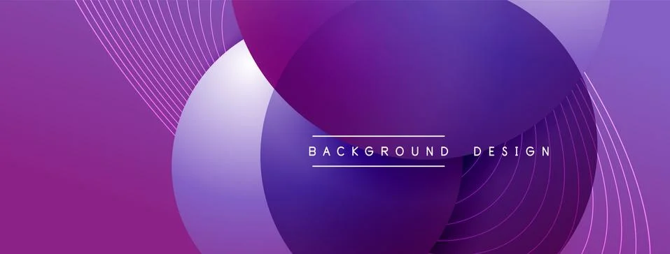 Gradient circles with shadows. Vector techno abstract background. Modern Stock Illustration