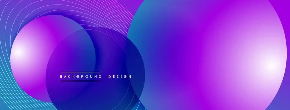 Gradient circles with shadows. Vector techno abstract background. Modern 스톡 일러스트