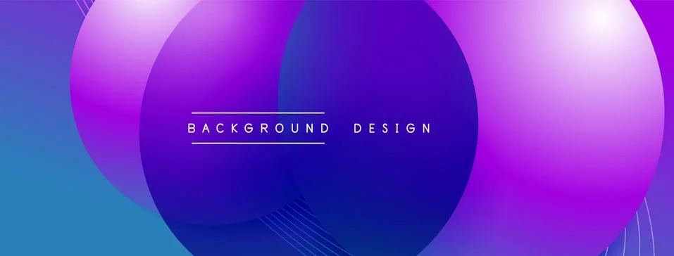 Gradient circles with shadows. Vector techno abstract background. Modern Stock Illustration