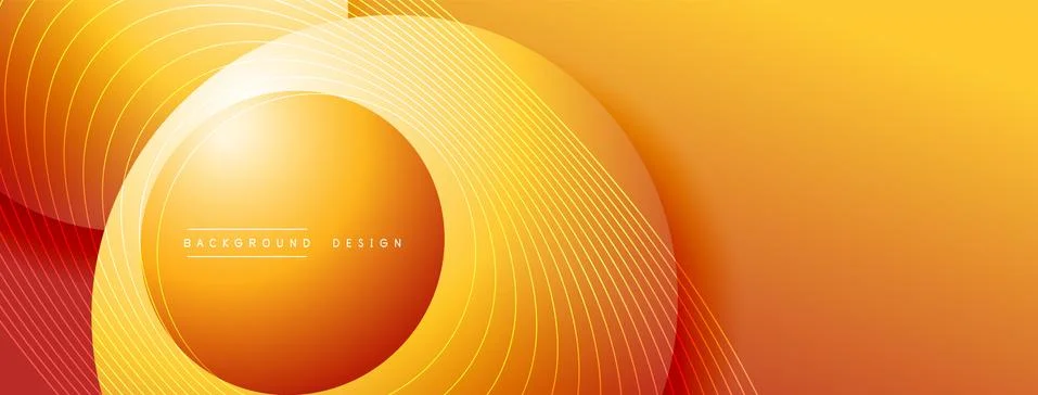 Gradient circles with shadows. Vector techno abstract background. Modern Illustrazione stock