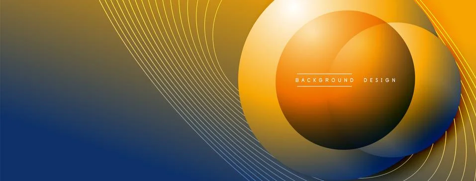 Gradient circles with shadows. Vector techno abstract background. Modern Stock Illustration