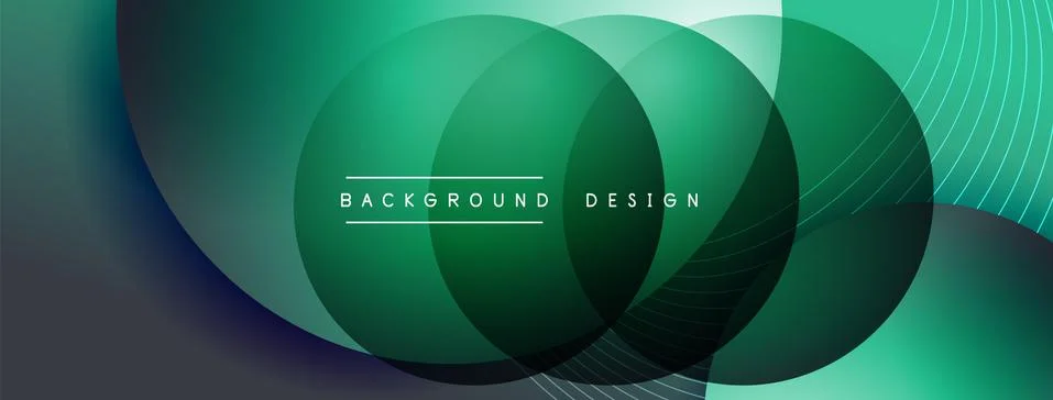 Gradient circles with shadows. Vector techno abstract background. Modern Stock Illustration