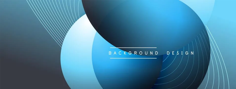 Gradient circles with shadows. Vector techno abstract background. Modern Stock Illustration