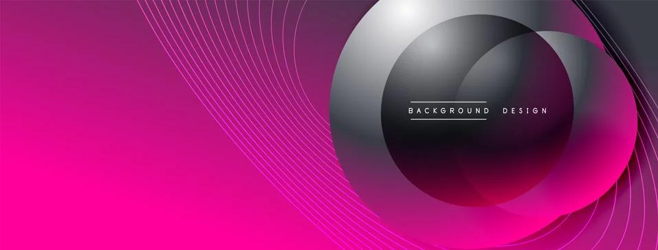 Gradient circles with shadows. Vector techno abstract background. Modern Stock Illustration